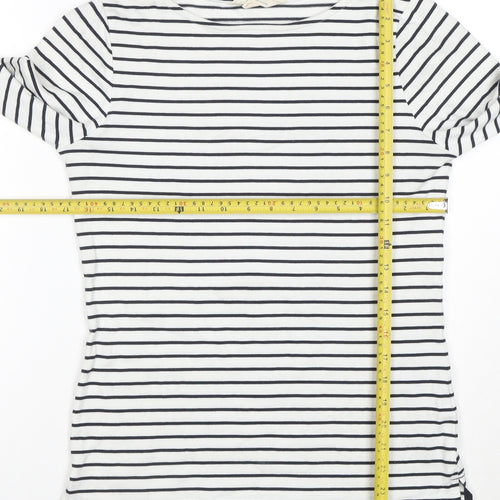 Mountain Warehouse Womens White Navy Striped Long Sleeve Cotton Top S