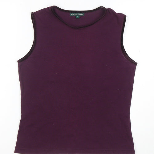 Racing Green Women's Purple Cotton Sleeveless Tank Top Size 12