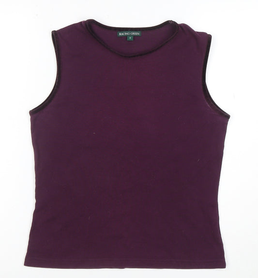 Racing Green Women's Purple Cotton Sleeveless Tank Top Size 12