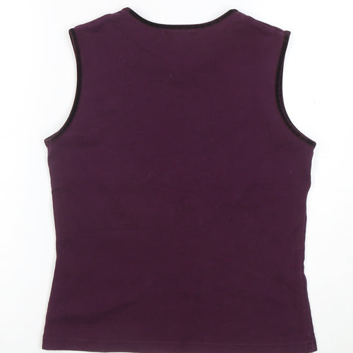 Racing Green Women's Purple Cotton Sleeveless Tank Top Size 12