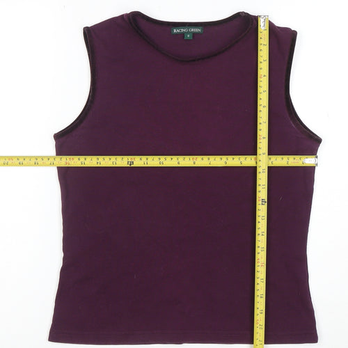 Racing Green Women's Purple Cotton Sleeveless Tank Top Size 12