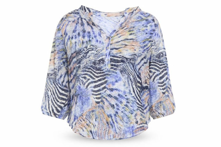 Wallis Women's Multicoloured Animal Print 3/4 Sleeve Tunic Blouse Size L