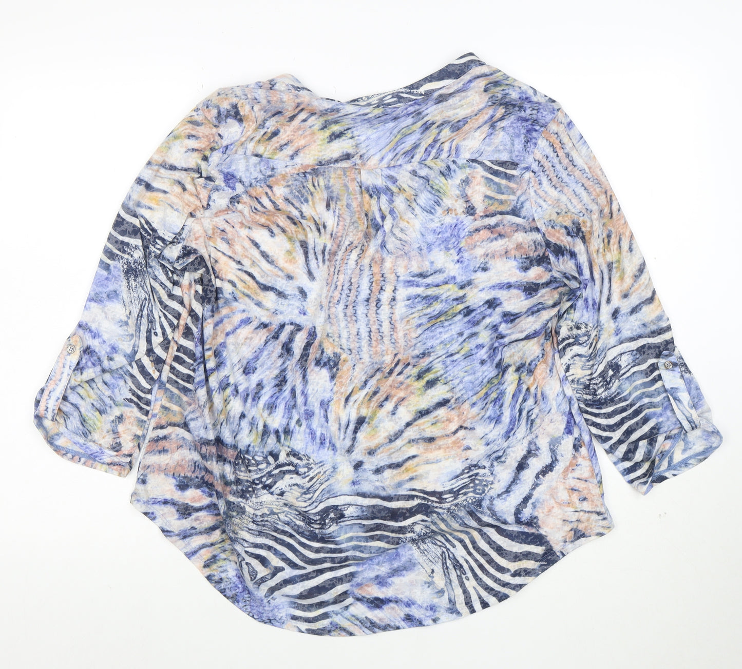 Wallis Women's Multicoloured Animal Print 3/4 Sleeve Tunic Blouse Size L