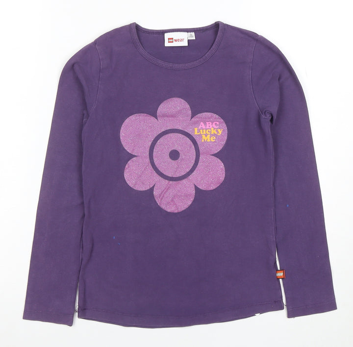 Lego Girls Purple Long Sleeve Graphic T-Shirt Size 146 Cotton Blend
