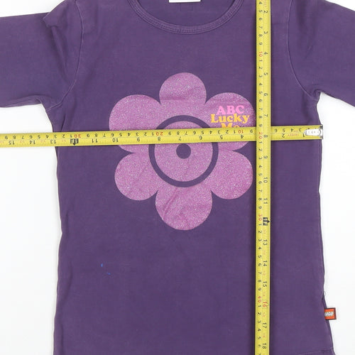 Lego Girls Purple Long Sleeve Graphic T-Shirt Size 146 Cotton Blend