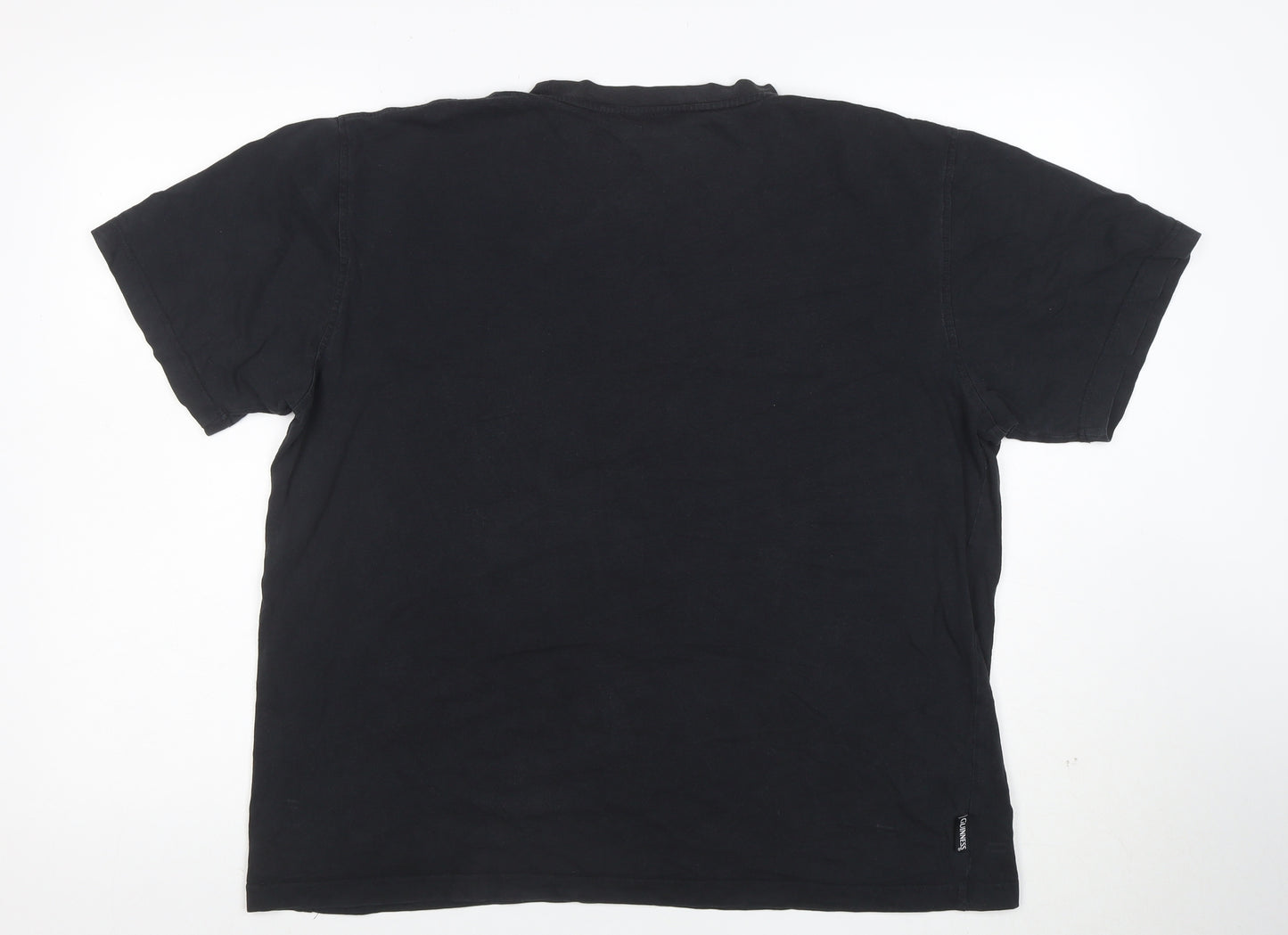 Guinness Men's Black Graphic Beer Logo Cotton T-Shirt Size L