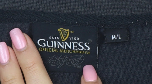 Guinness Men's Black Graphic Beer Logo Cotton T-Shirt Size L