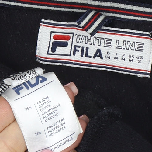 Fila White Line Men's Black Full Zip Hoodie Size M