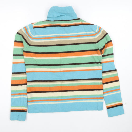 Jones New York Signature Women’s Multicoloured Striped Roll Neck Wool Jumper Size L