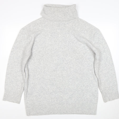 New Look Women’s Grey Roll Neck Long Sleeve Knit Jumper Size M