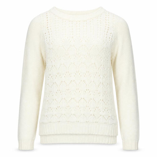 Front view of Oasis Women Ivory Knit jumper M Classic Long Sleeve