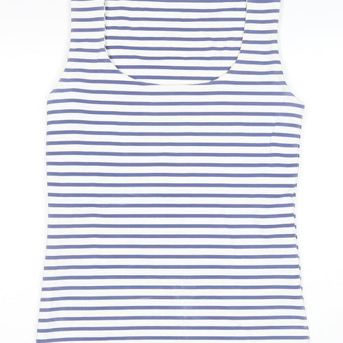 Zara Women Blue White Striped Cotton Tank Top Size 14
