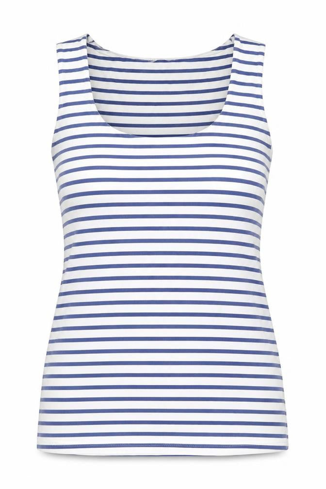 Zara Women Blue White Striped Cotton Tank Top Size 14