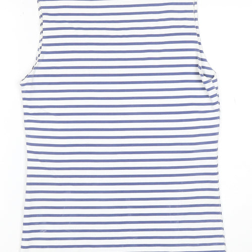 Zara Women Blue White Striped Cotton Tank Top Size 14