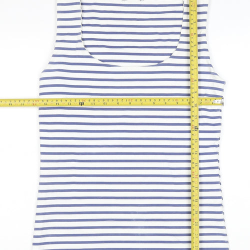 Zara Women Blue White Striped Cotton Tank Top Size 14