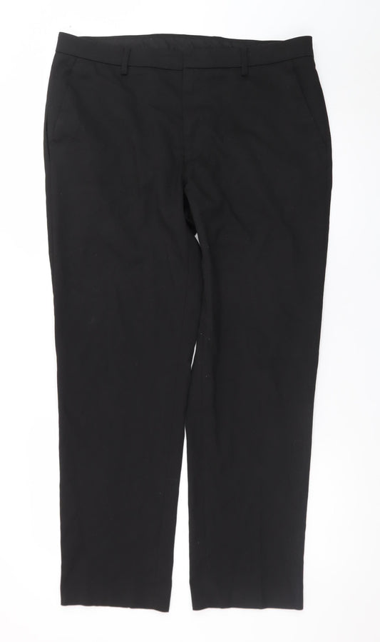 Marks and Spencer Men’s Black Regular Fit Chino Trousers 36W 31L