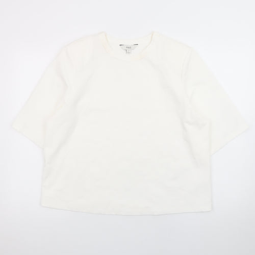 Marks and Spencer Unisex White Cotton Crew Neck Short Sleeve T-Shirt Size 16