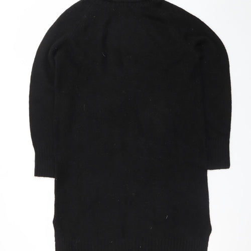 H&M Women’s Black Wool Roll Neck Knee Length Sweater Dress Size S