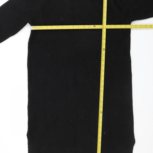 H&M Women’s Black Wool Roll Neck Knee Length Sweater Dress Size S