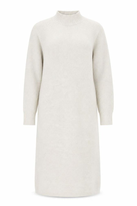 Front view of Only Women’s Beige Wool Knit Long Sleeve Jumper Dress M