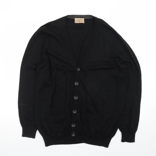Marks and Spencer Men's Black Wool Silk Cardigan XL Classic Fit