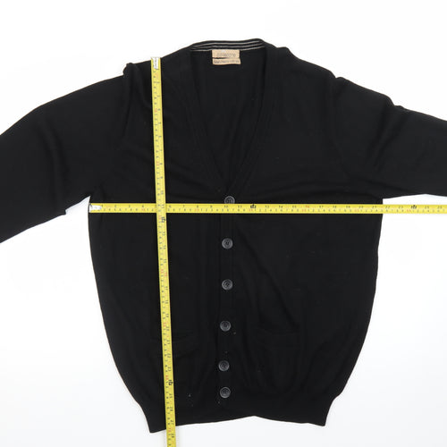 Marks and Spencer Men's Black Wool Silk Cardigan XL Classic Fit