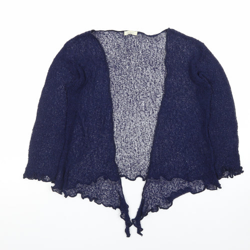 Ikat Womens Blue Open Knit Cardigan One Size Lightweight