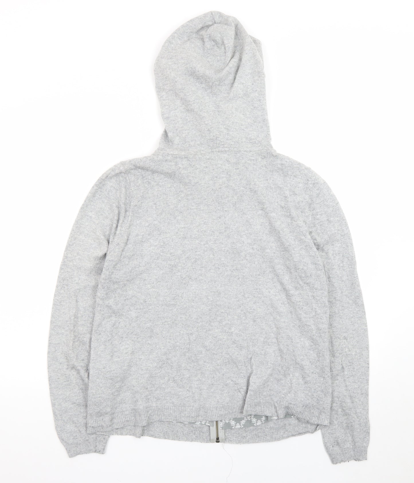 White Stuff Grey Marl Full Zip Hooded Sweatshirt Size 14
