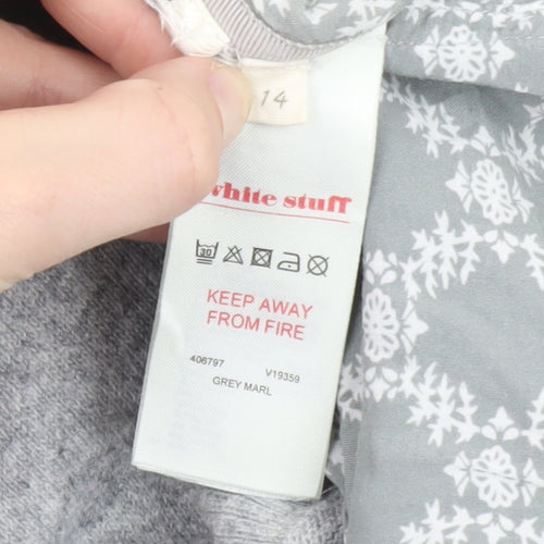 White Stuff Grey Marl Full Zip Hooded Sweatshirt Size 14