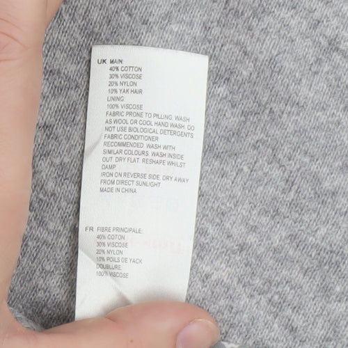 White Stuff Grey Marl Full Zip Hooded Sweatshirt Size 14