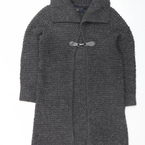 Paul Costelloe Men's Grey Wool Alpaca Chunky Knit Cardigan L