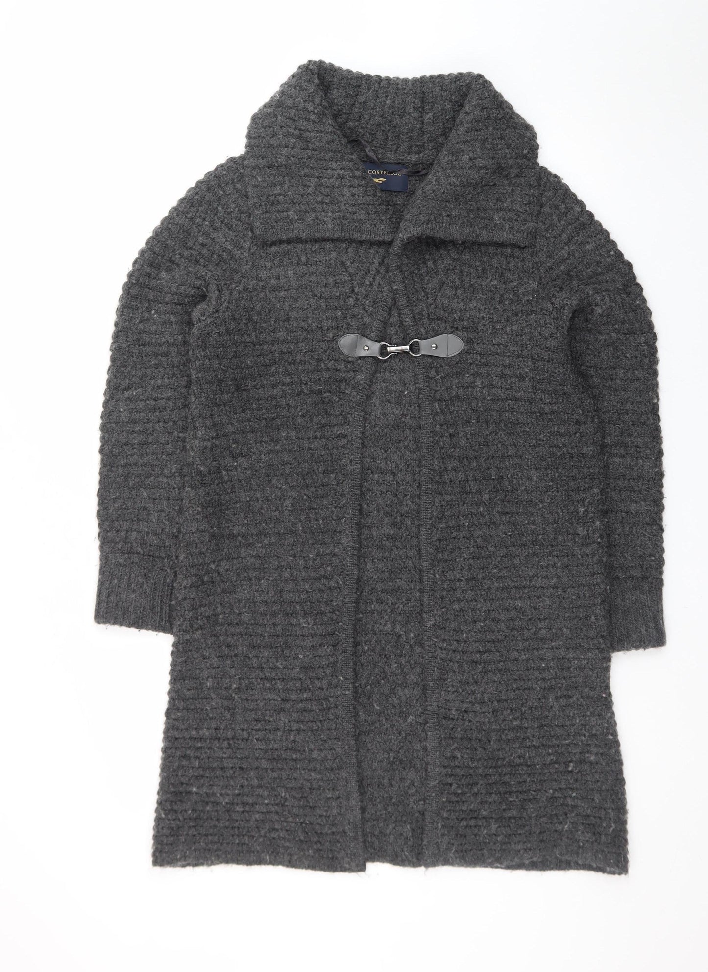Paul Costelloe Men's Grey Wool Alpaca Chunky Knit Cardigan L