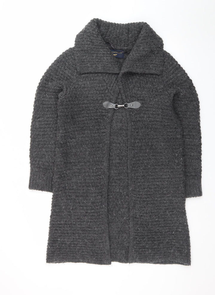 Paul Costelloe Men's Grey Wool Alpaca Chunky Knit Cardigan L