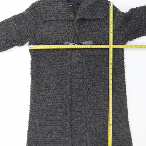 Paul Costelloe Men's Grey Wool Alpaca Chunky Knit Cardigan L
