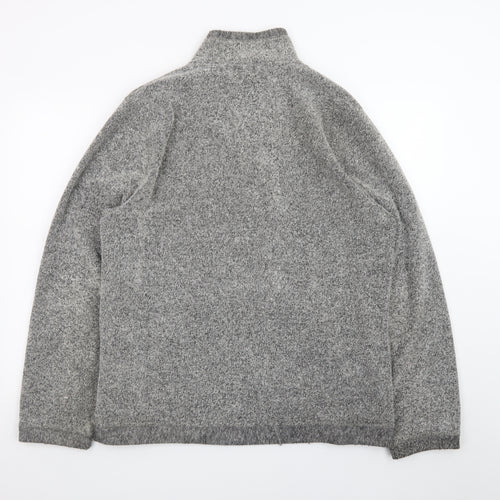 Weird Fish Mens Grey Henley Knit Jumper L High Neck Pullover