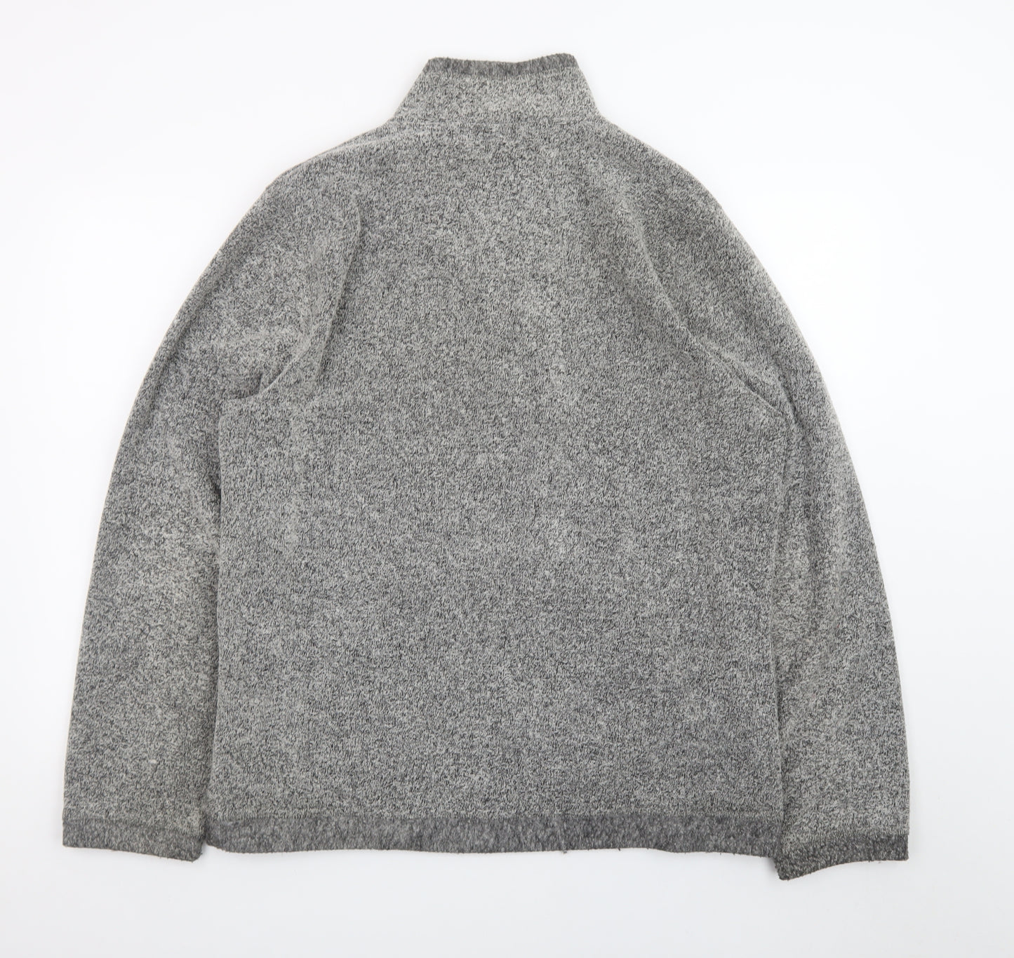 Weird Fish Mens Grey Henley Knit Jumper L High Neck Pullover