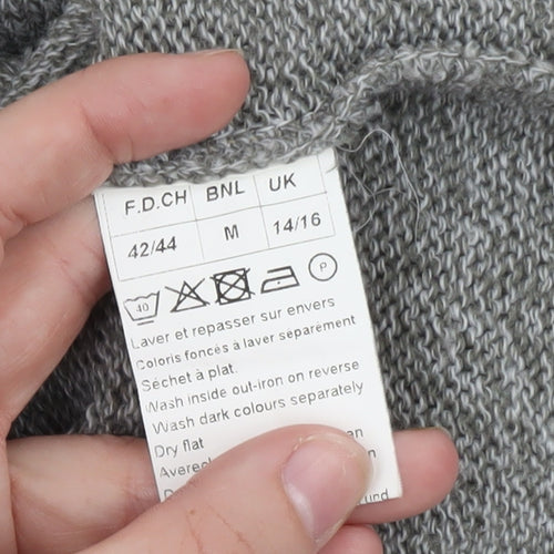Damart Men's Grey Wool Blend Button Cardigan M Regular Fit