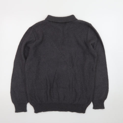 Sabri & Lory Women’s Grey Mohair Collared Pullover Jumper L