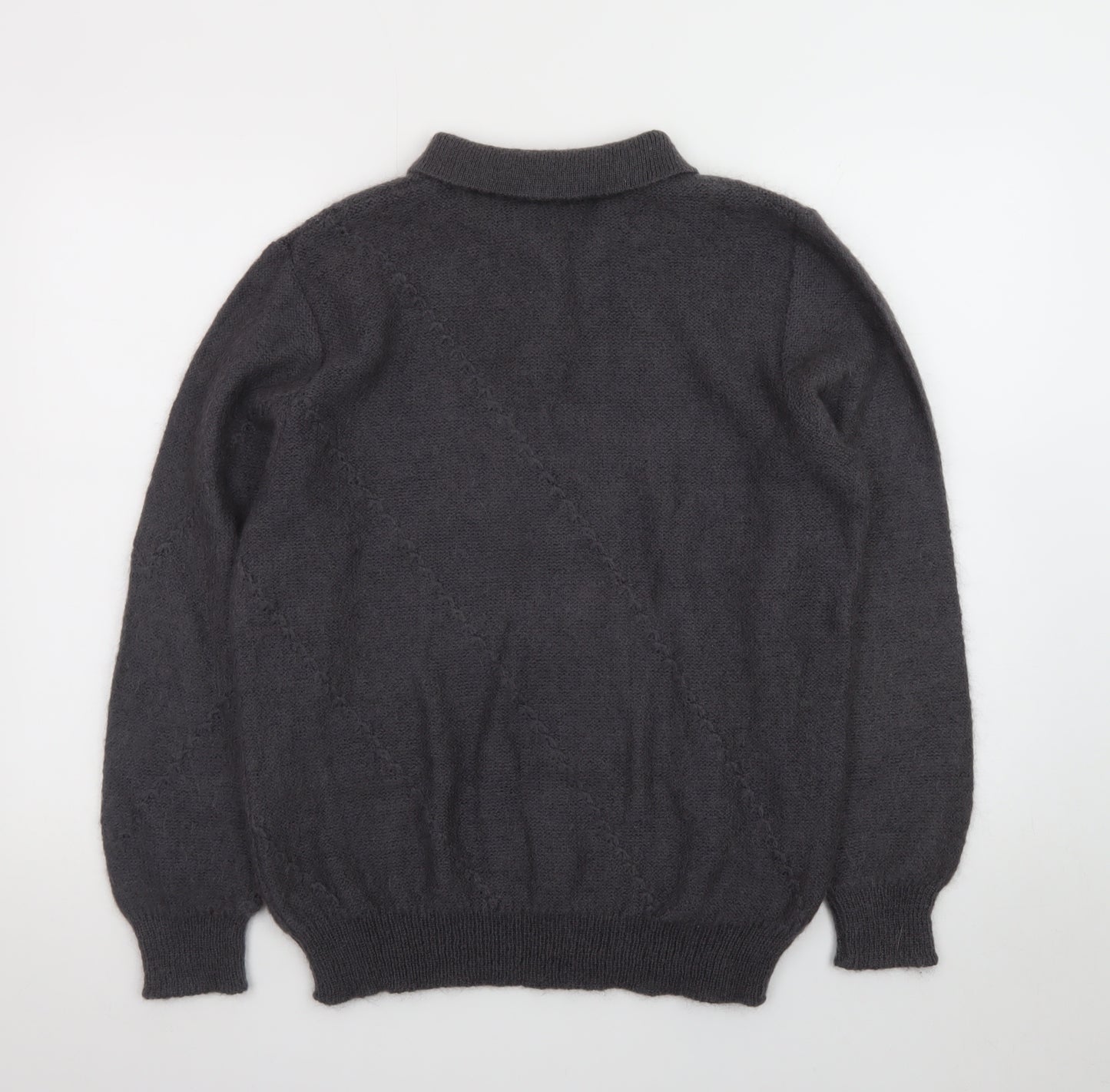 Sabri & Lory Women’s Grey Mohair Collared Pullover Jumper L