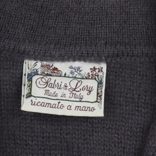 Sabri & Lory Women’s Grey Mohair Collared Pullover Jumper L