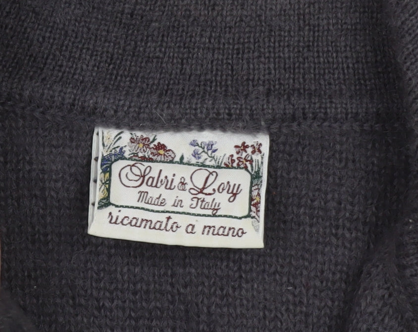 Sabri & Lory Women’s Grey Mohair Collared Pullover Jumper L