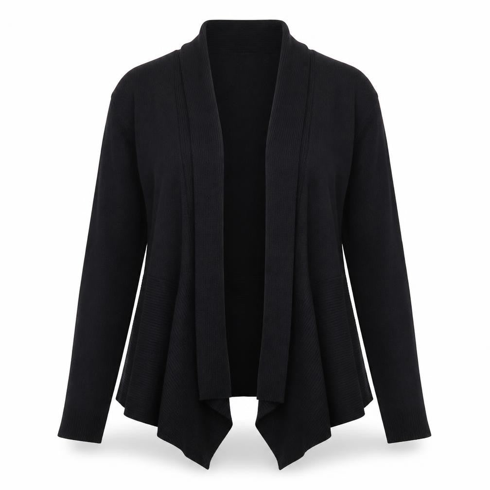 Front view of 89th + Madison Women's Black Long Sleeve Knit Cardigan L