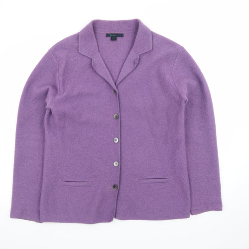 Boden Women’s Purple Wool Collared Button Cardigan L