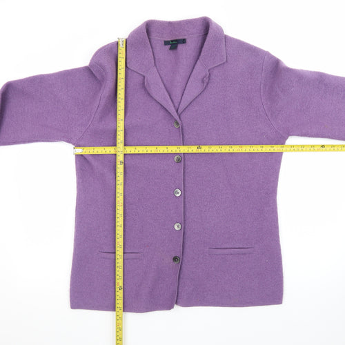 Boden Women’s Purple Wool Collared Button Cardigan L