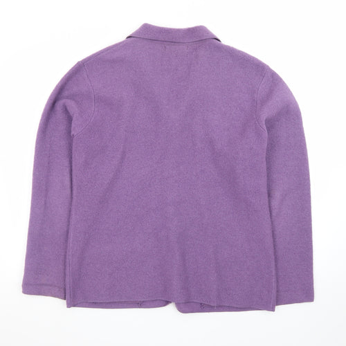 Boden Women’s Purple Wool Collared Button Cardigan L