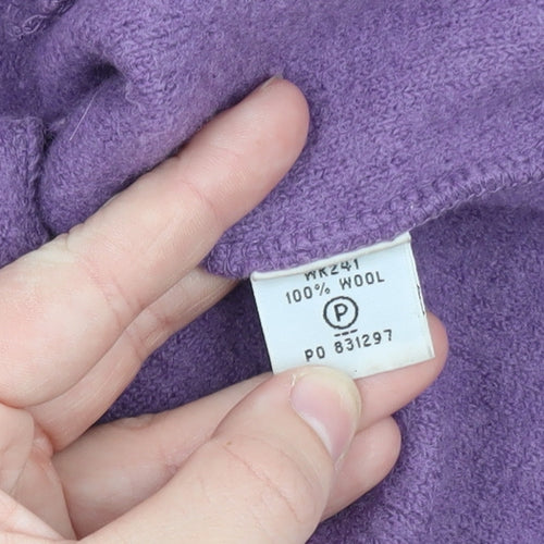 Boden Women’s Purple Wool Collared Button Cardigan L