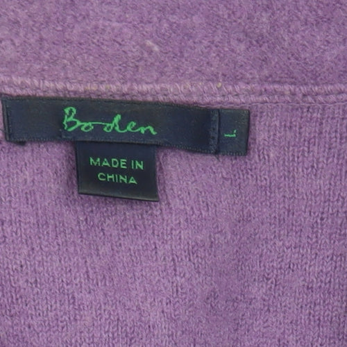 Boden Women’s Purple Wool Collared Button Cardigan L