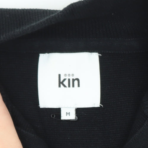 Kin Men's Black Wool 1/2 Zip High Neck Jumper Size M