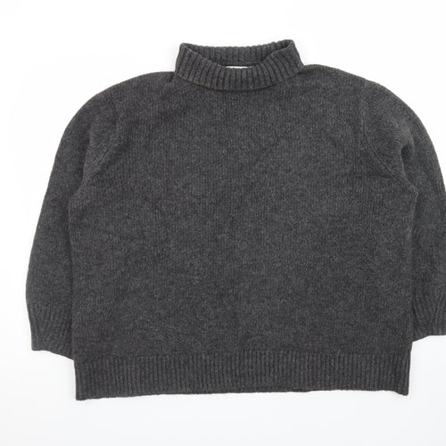 Rita Ora x Primark Women Grey Roll Neck Wool Blend Jumper Size M 12-14
