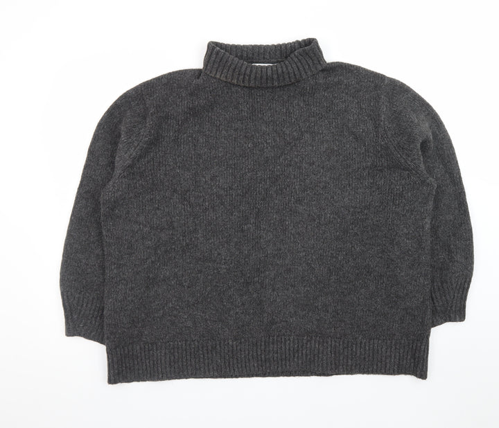 Rita Ora x Primark Women Grey Roll Neck Wool Blend Jumper Size M 12-14